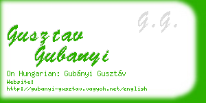 gusztav gubanyi business card